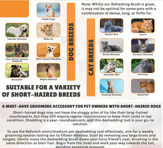 Gentle Deshedding Brush for Pets with Short/Medium Hair – Refuresh