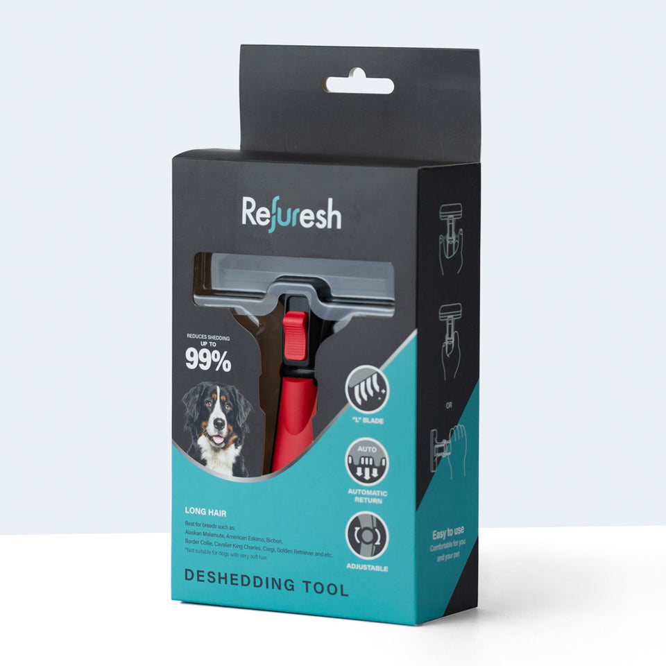 Gentle Deshedding Brush for Pets with Long Hair – Refuresh