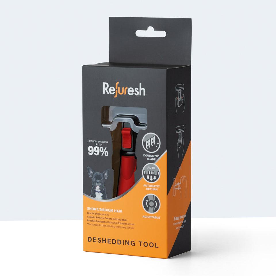 Gentle Deshedding Brush for Pets with Short/Medium Hair – Refuresh